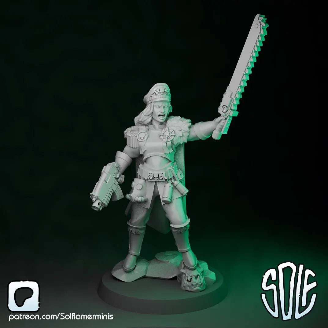 Female Commissar Tabletop Sci Fi Miniature Wargaming Proxy