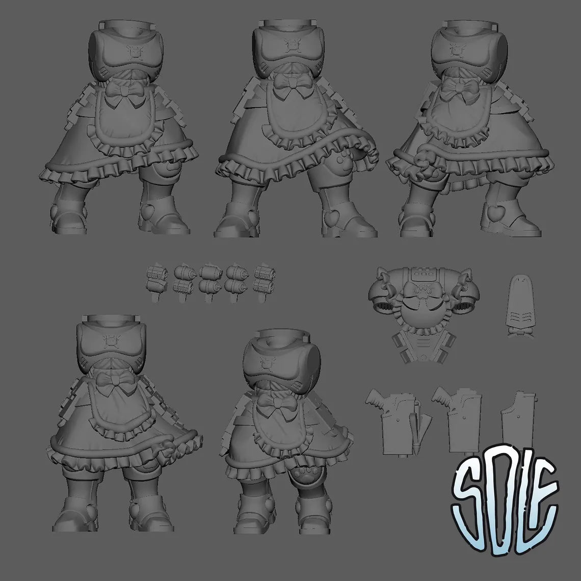 Maid Marines - Knife Maids Tabletop Sci Fi Miniature Wargaming Proxy