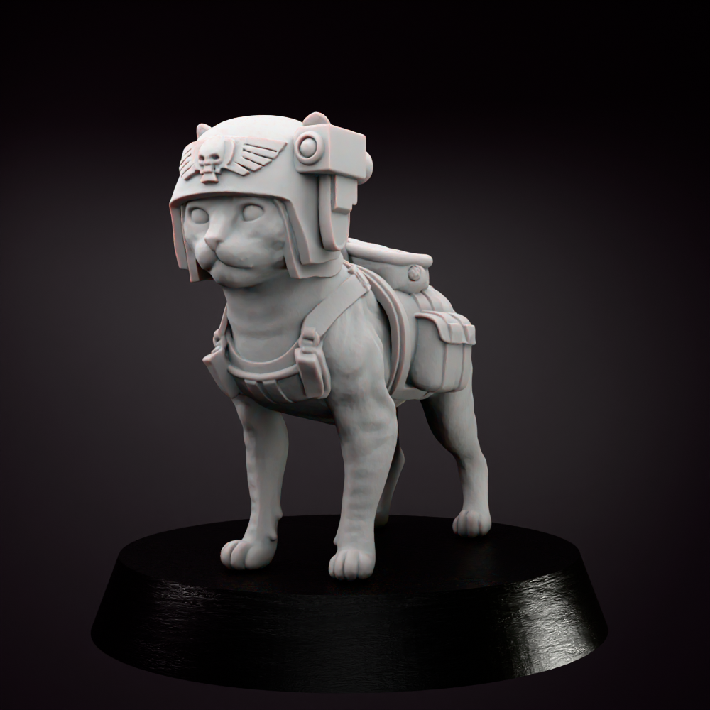 Grimdark Imperial Cat Model Gift Tabletop Sci Fi Model Proxy