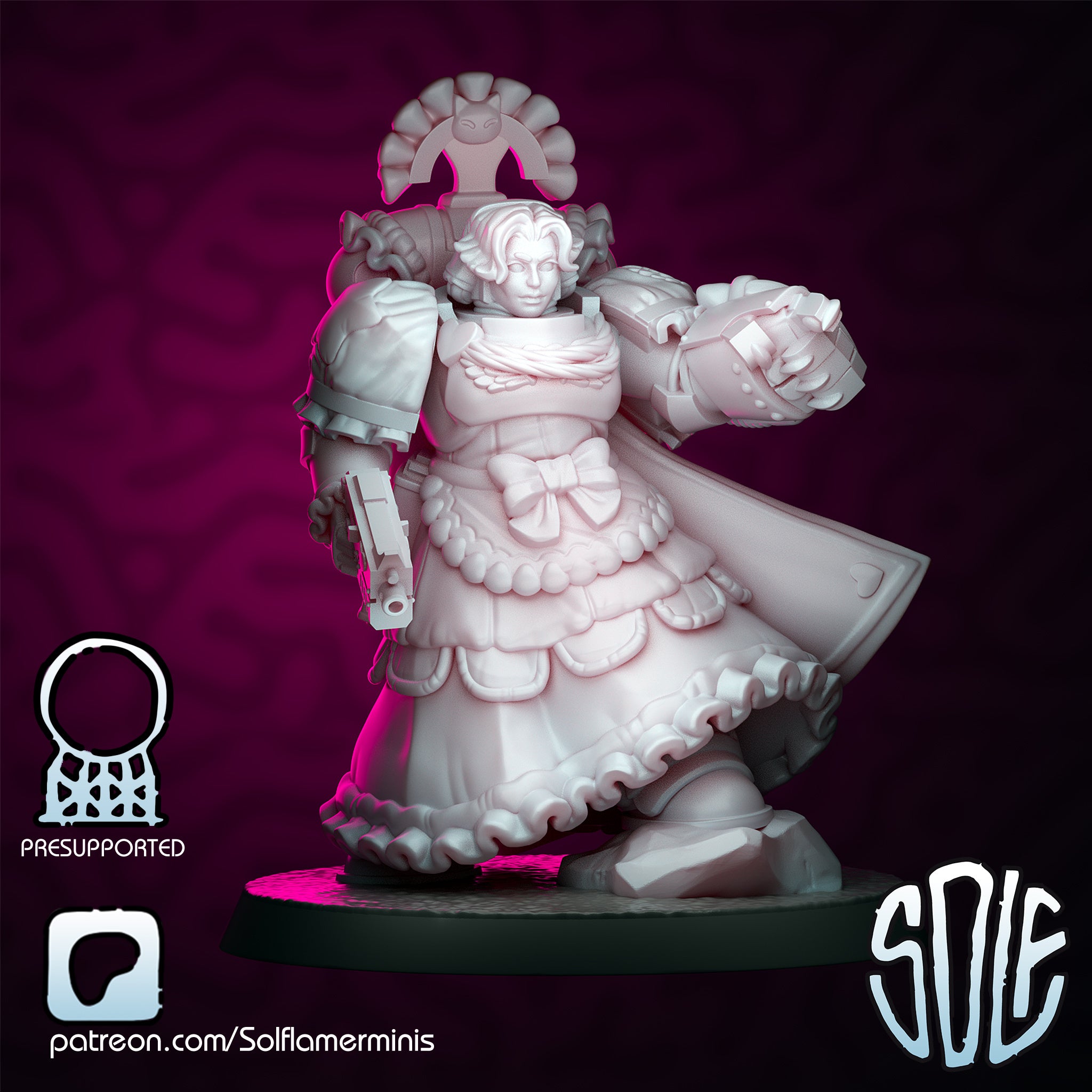 Cosmic Maids Marines - Captain Tabletop Sci Fi Miniature Wargaming Proxy