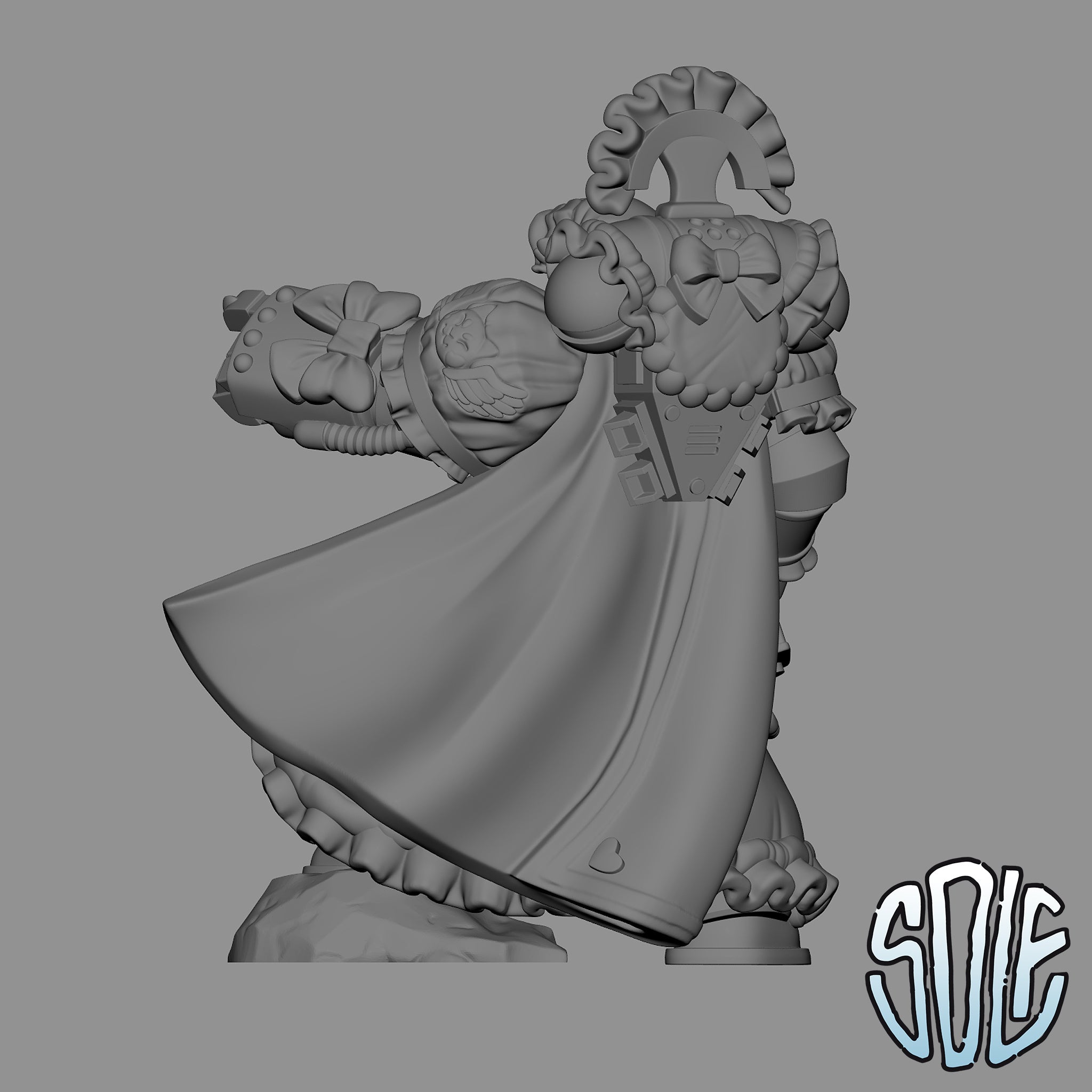 Cosmic Maids Marines - Captain Tabletop Sci Fi Miniature Wargaming Proxy