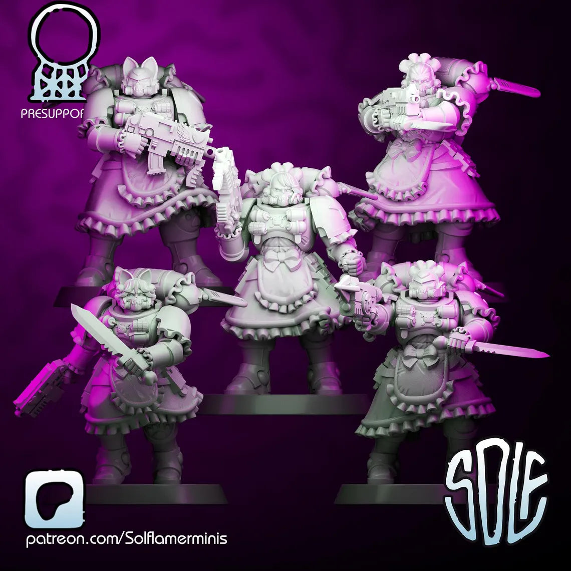 Maid Marines - Knife Maids Tabletop Sci Fi Miniature Wargaming Proxy