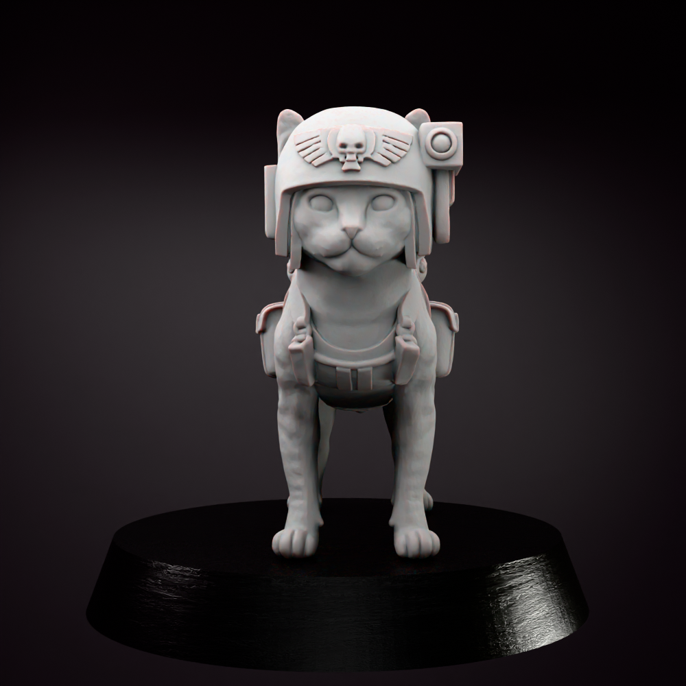 Grimdark Imperial Cat Model Gift Tabletop Sci Fi Model Proxy