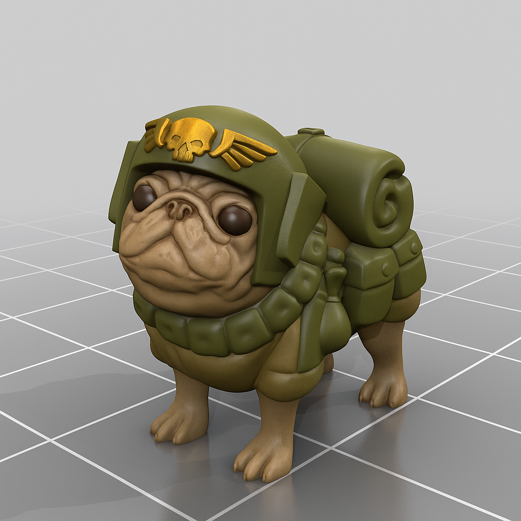 Grimdark Imperial Pug Guard Model Gift