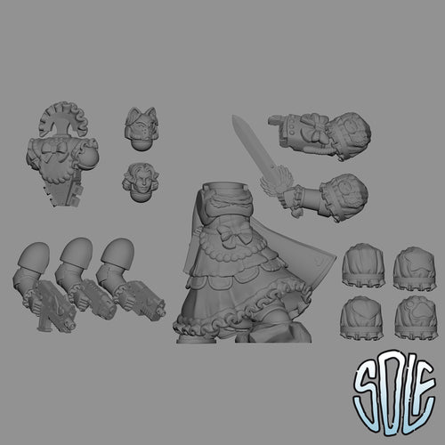 Cosmic Maids Marines - Captain Tabletop Sci Fi Miniature Wargaming Proxy