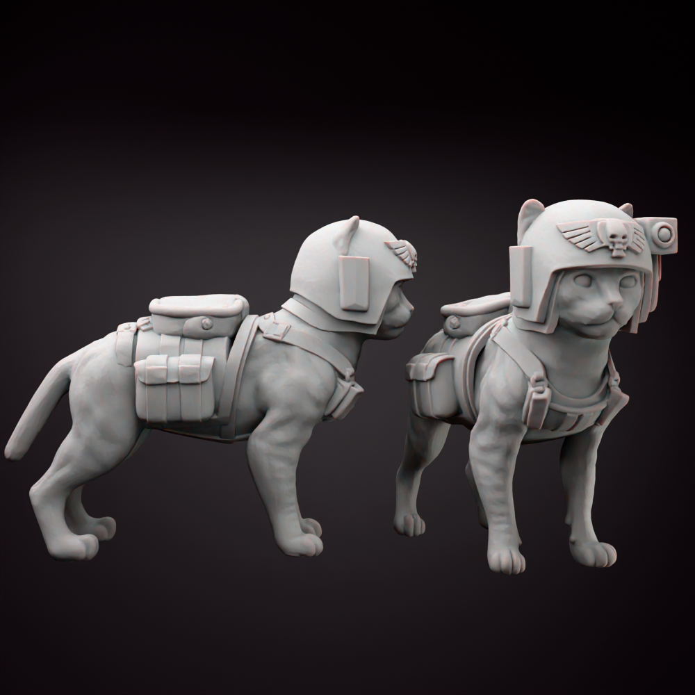 Grimdark Imperial Cat Model Gift Tabletop Sci Fi Model Proxy