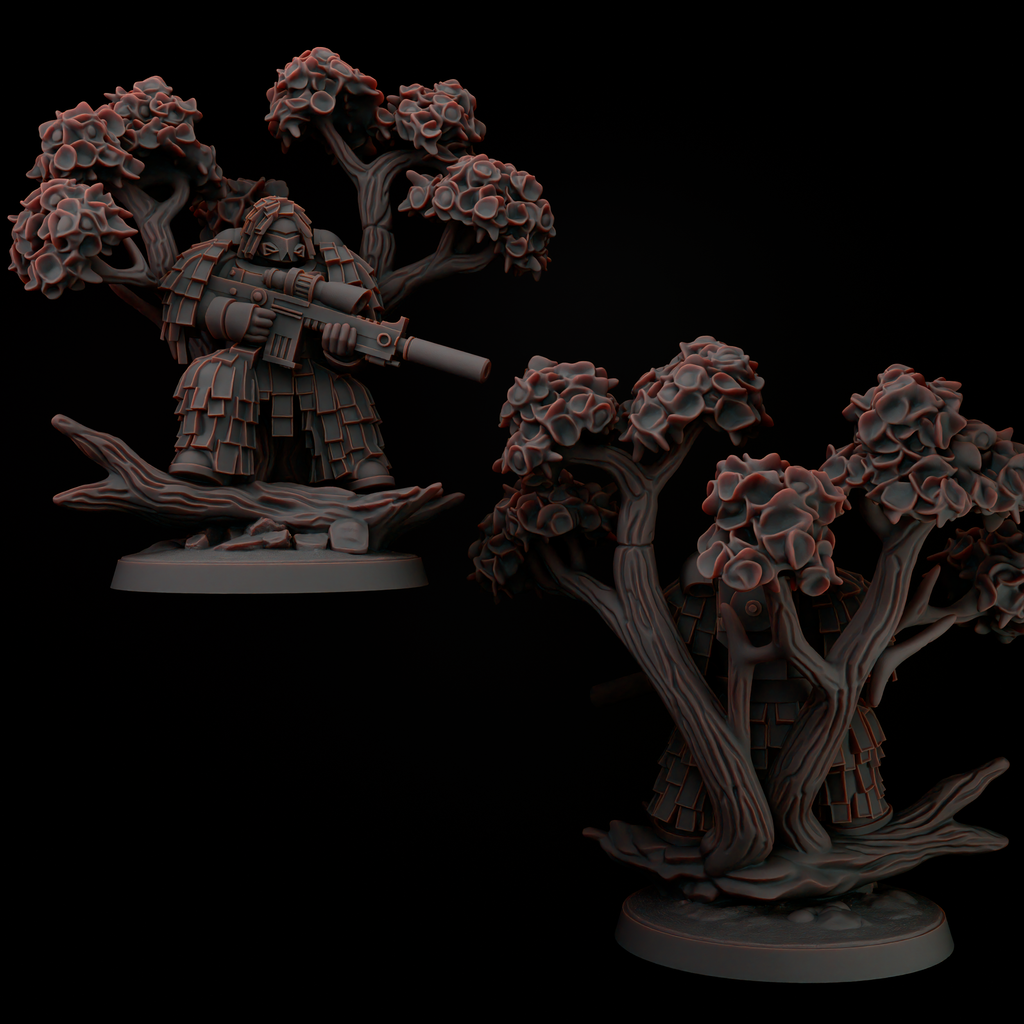 Space Sniper Diorama - Tabletop Sci Fi Marine Proxy 3D Resin Printed