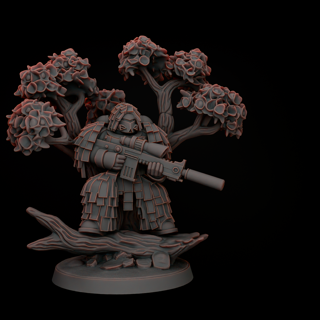 Space Sniper Diorama - Tabletop Sci Fi Marine Proxy 3D Resin Printed