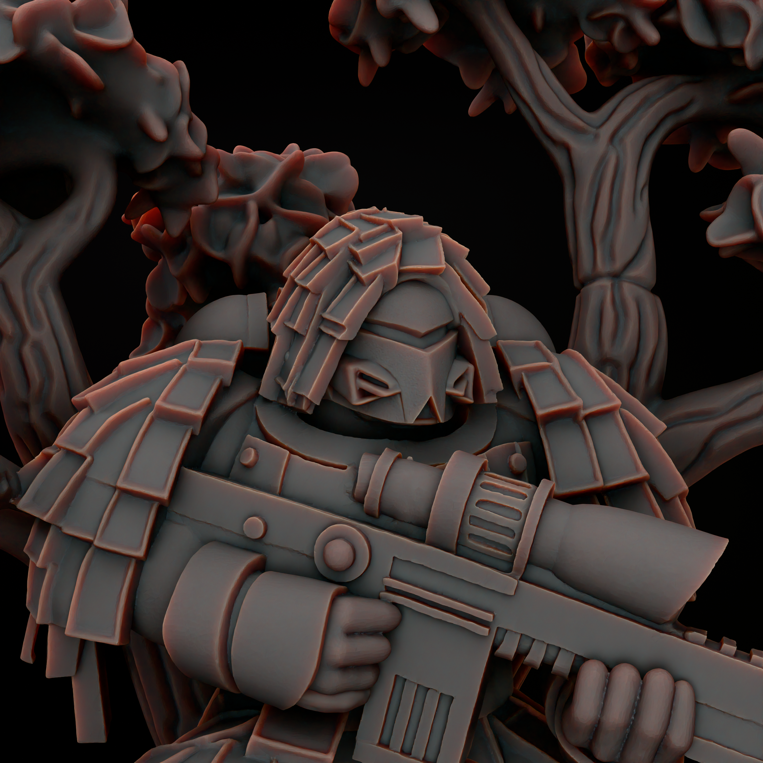 Space Sniper Diorama - Tabletop Sci Fi Marine Proxy 3D Resin Printed