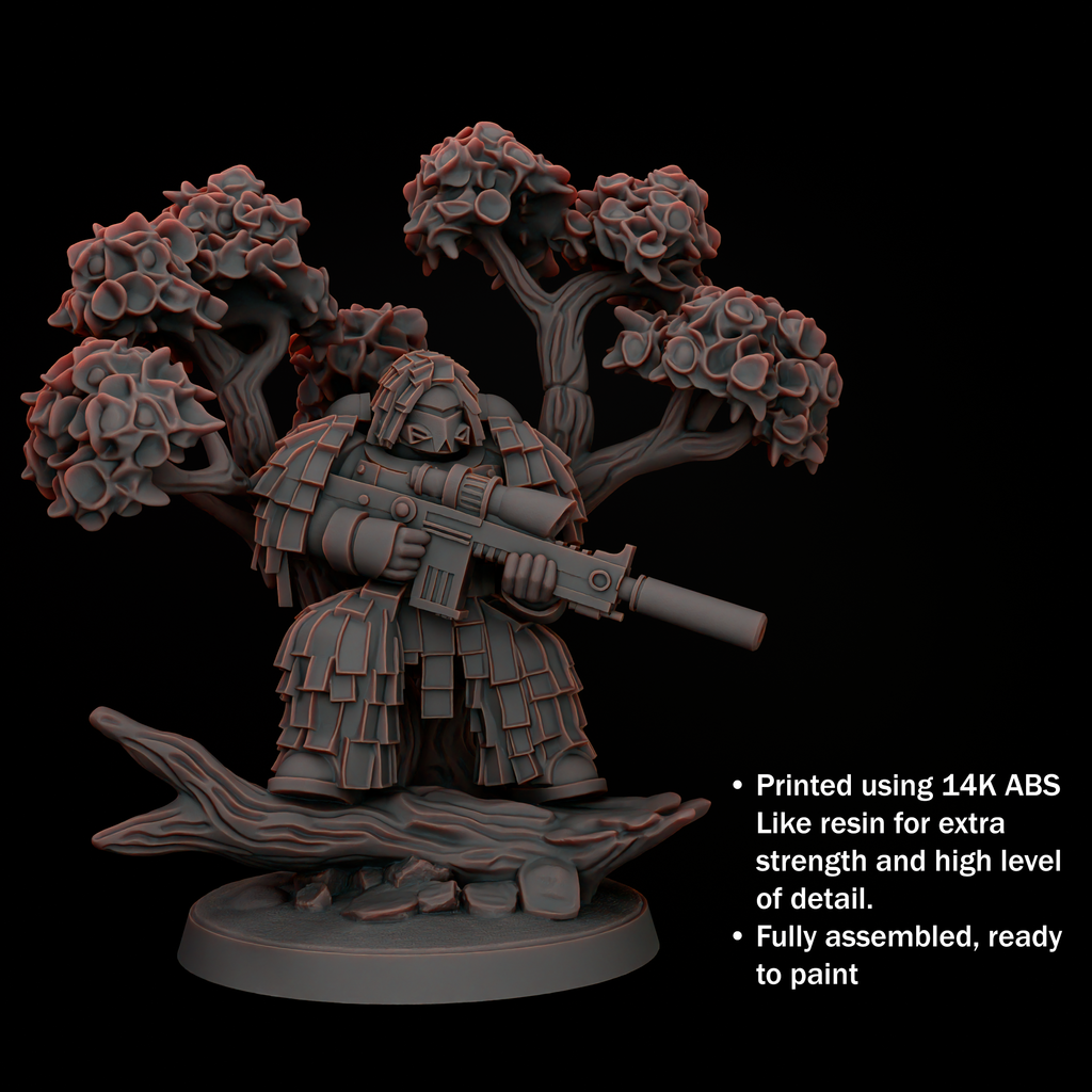 Space Sniper Diorama - Tabletop Sci Fi Marine Proxy 3D Resin Printed