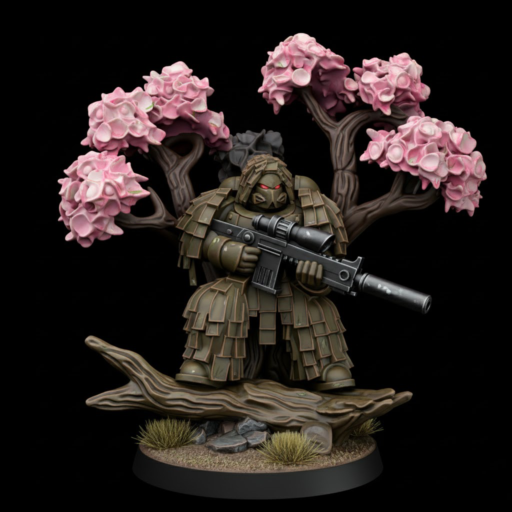 Space Sniper Diorama - Tabletop Sci Fi Marine Proxy 3D Resin Printed