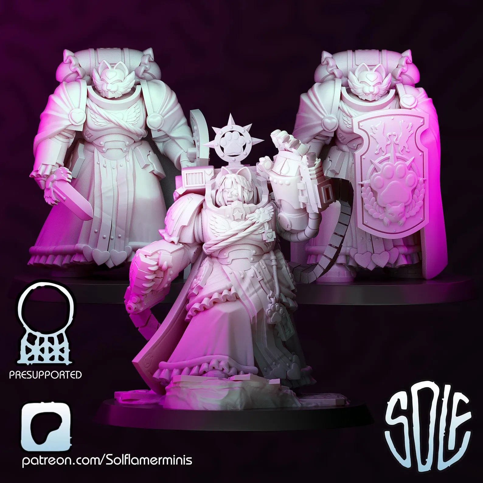Maid Marines - Meowneaus Catgar Tabletop Sci Fi Miniature Wargaming Proxy