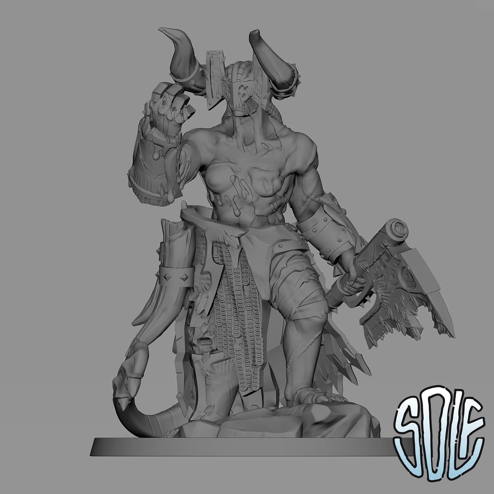 Bloody Berserker Demon Tabletop Sci Fi Miniature Wargaming Proxy