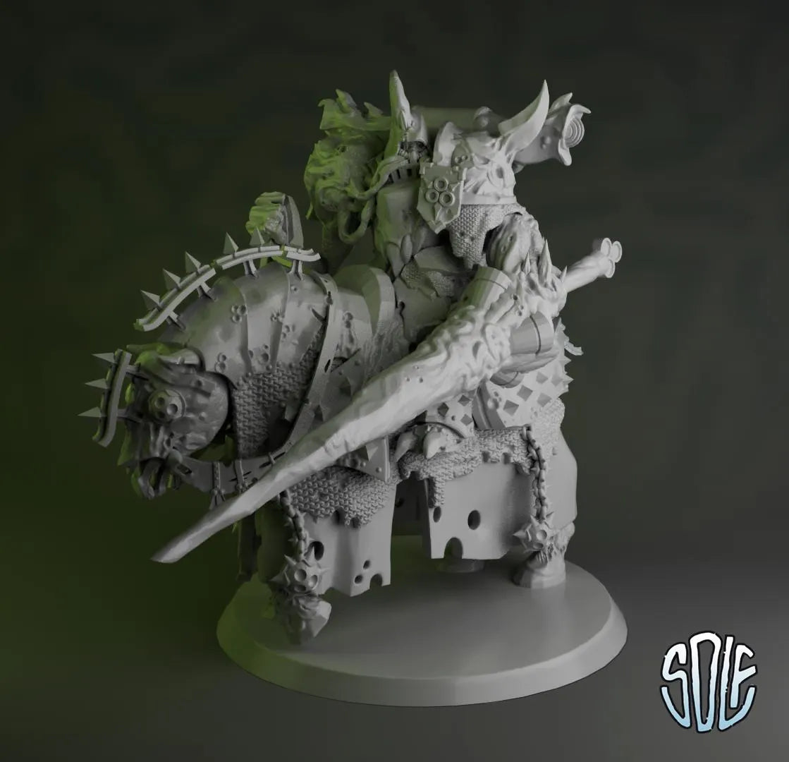 Plague Demon On Horseback Tabletop Sci Fi Miniature Wargaming Proxy