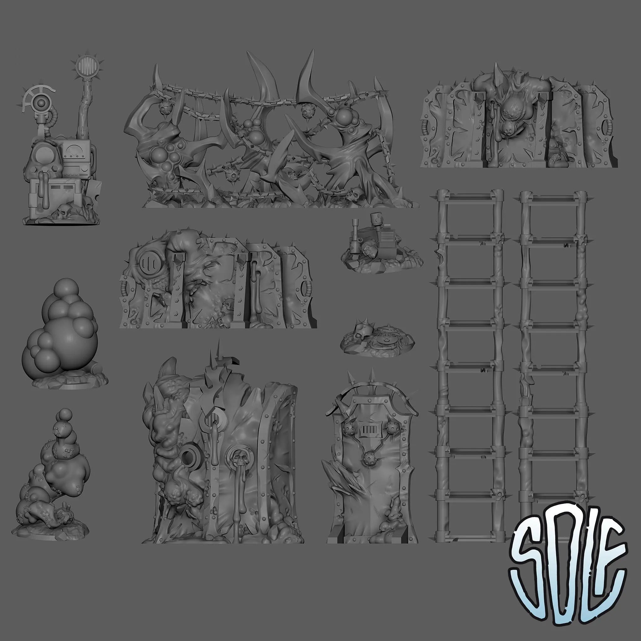 Terrain Scatter Plague Barriers Tabletop Sci Fi Miniature Wargaming Proxy