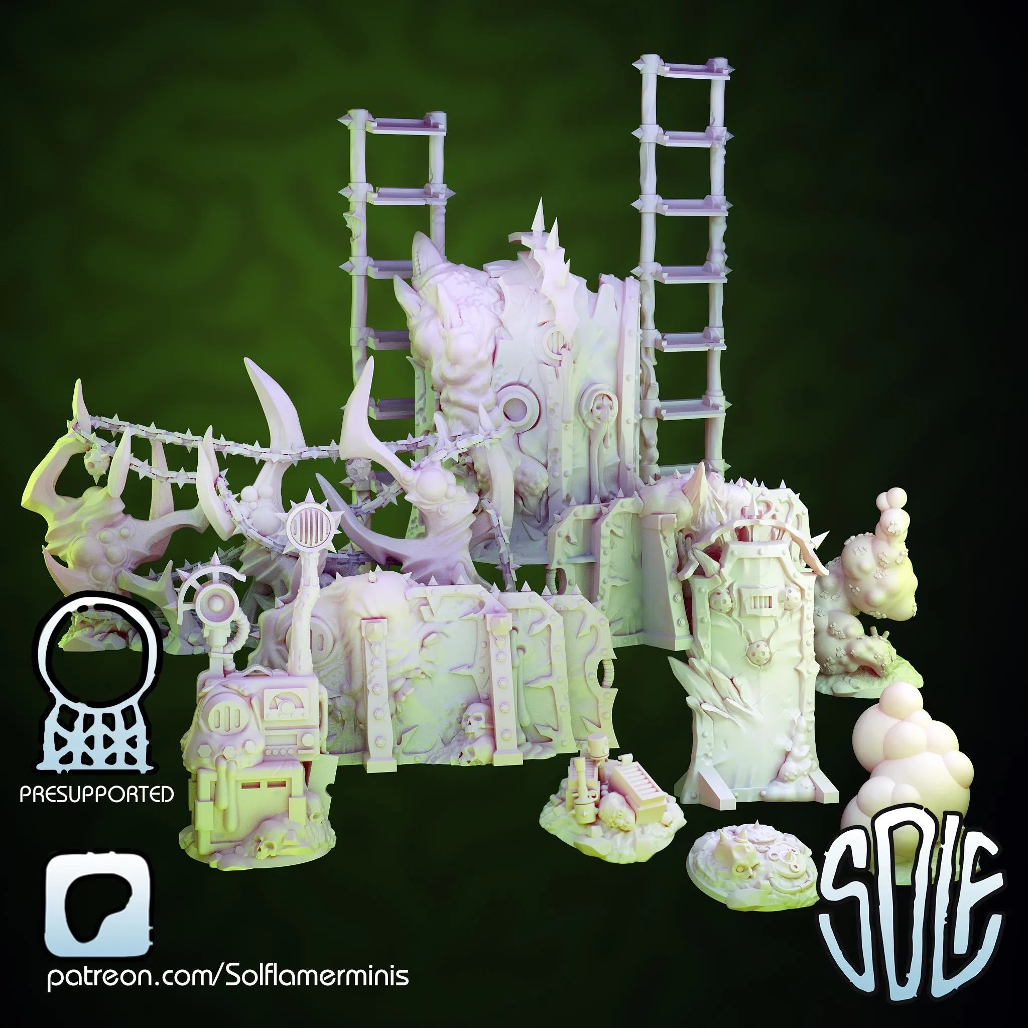 Terrain Scatter Plague Barriers Tabletop Sci Fi Miniature Wargaming Proxy