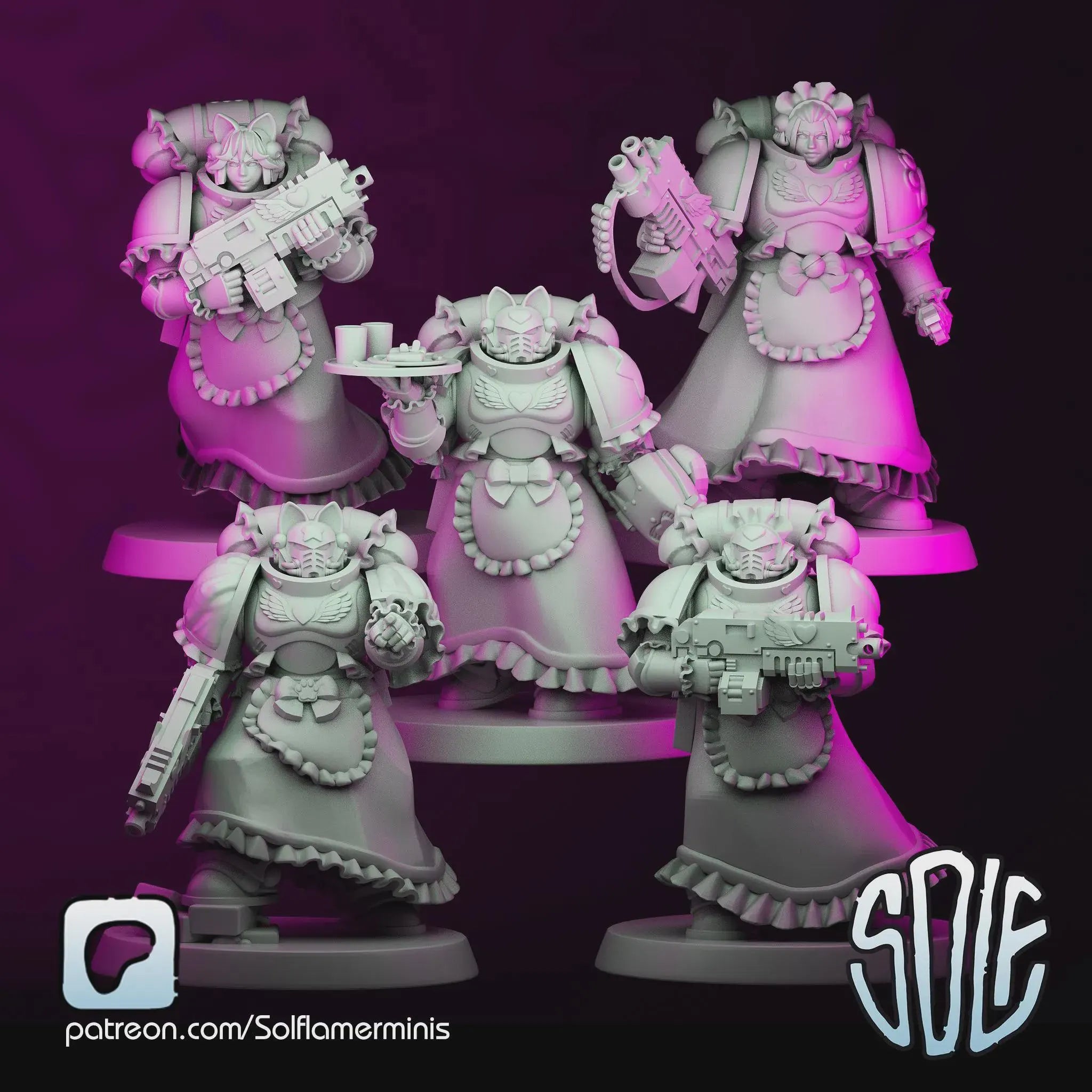 Maid Marines - Soldiers Marines Tabletop Sci Fi Miniature Wargaming Proxy