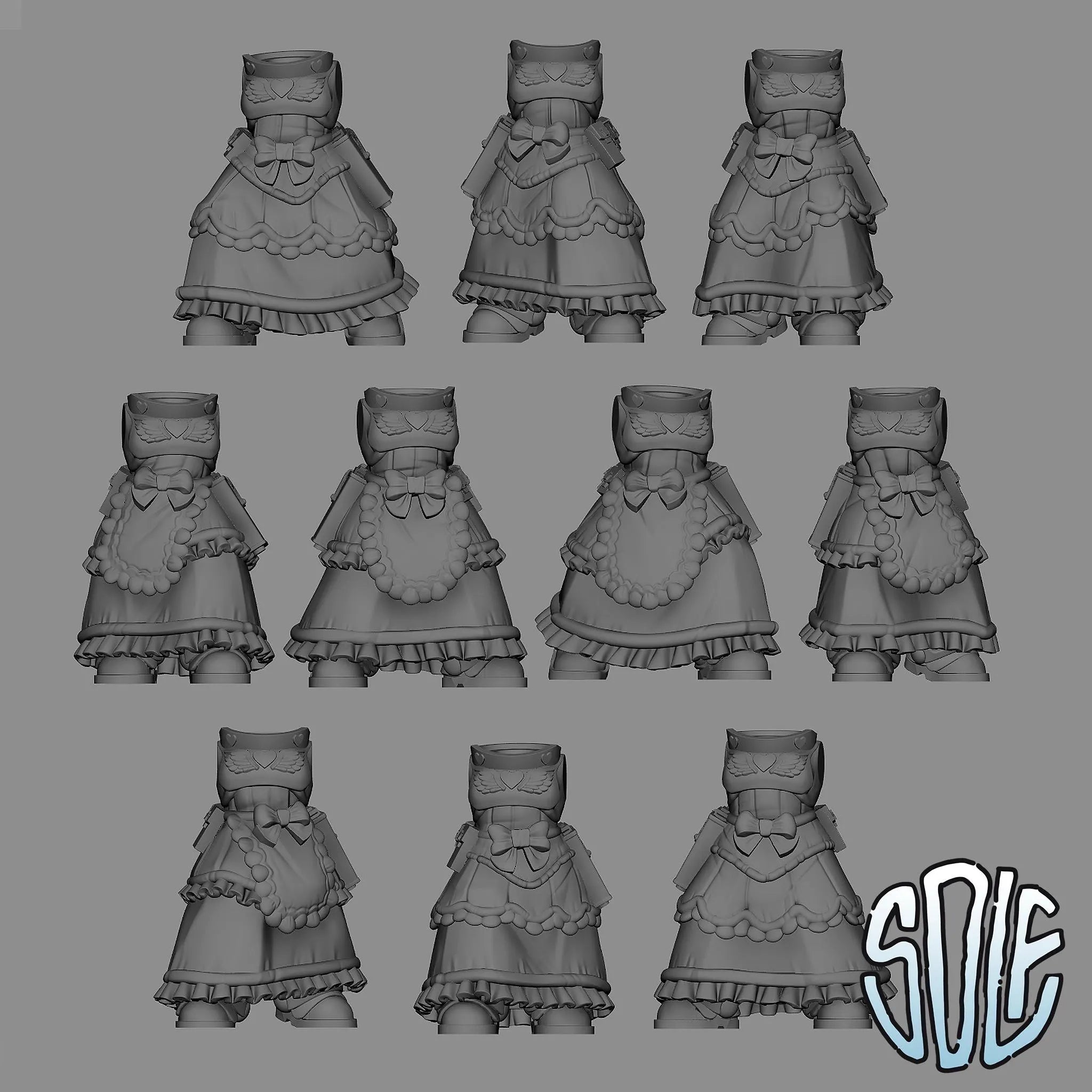 Maid Marines x10 Tabletop Sci Fi Miniature Wargaming Proxy