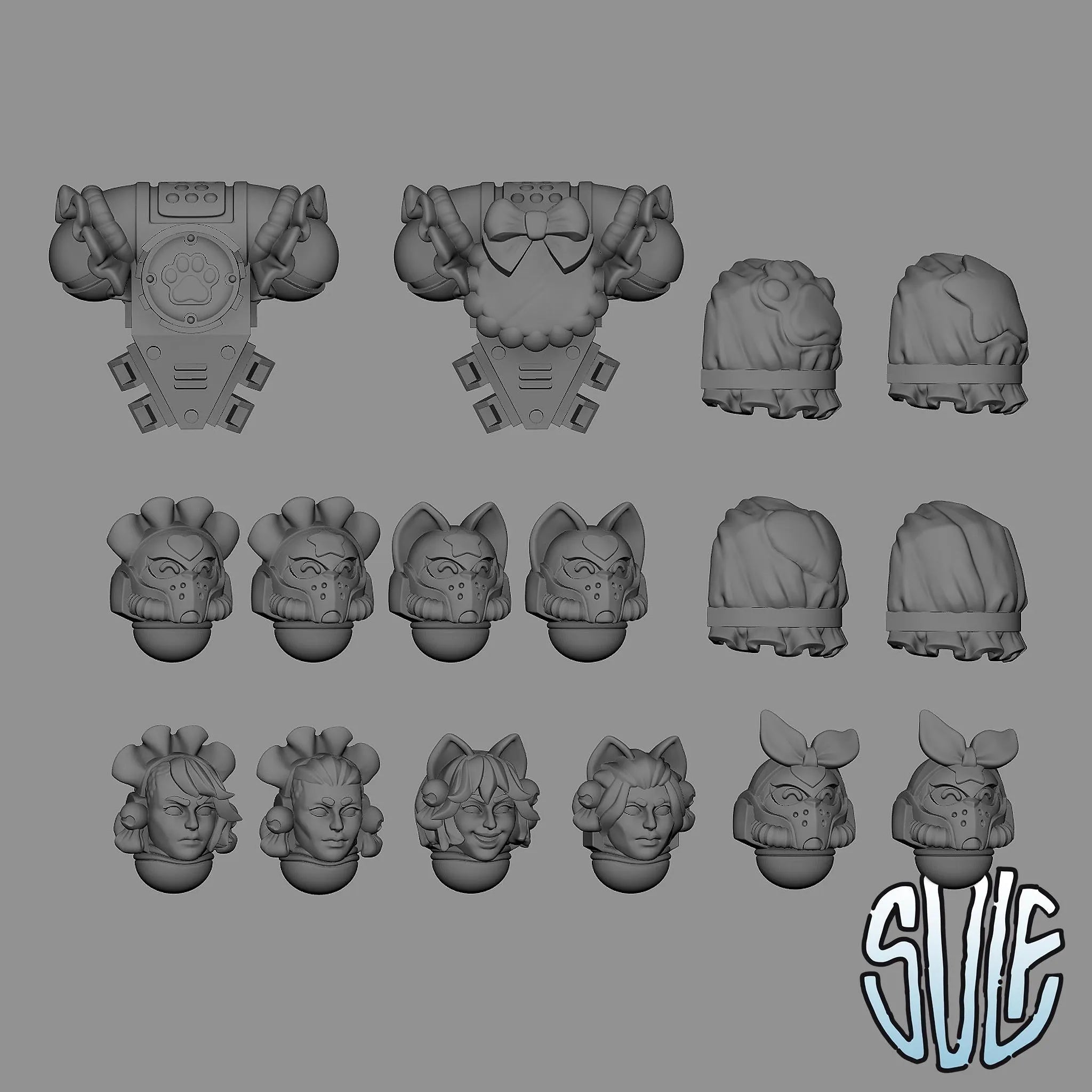 Maid Marines x10 Tabletop Sci Fi Miniature Wargaming Proxy
