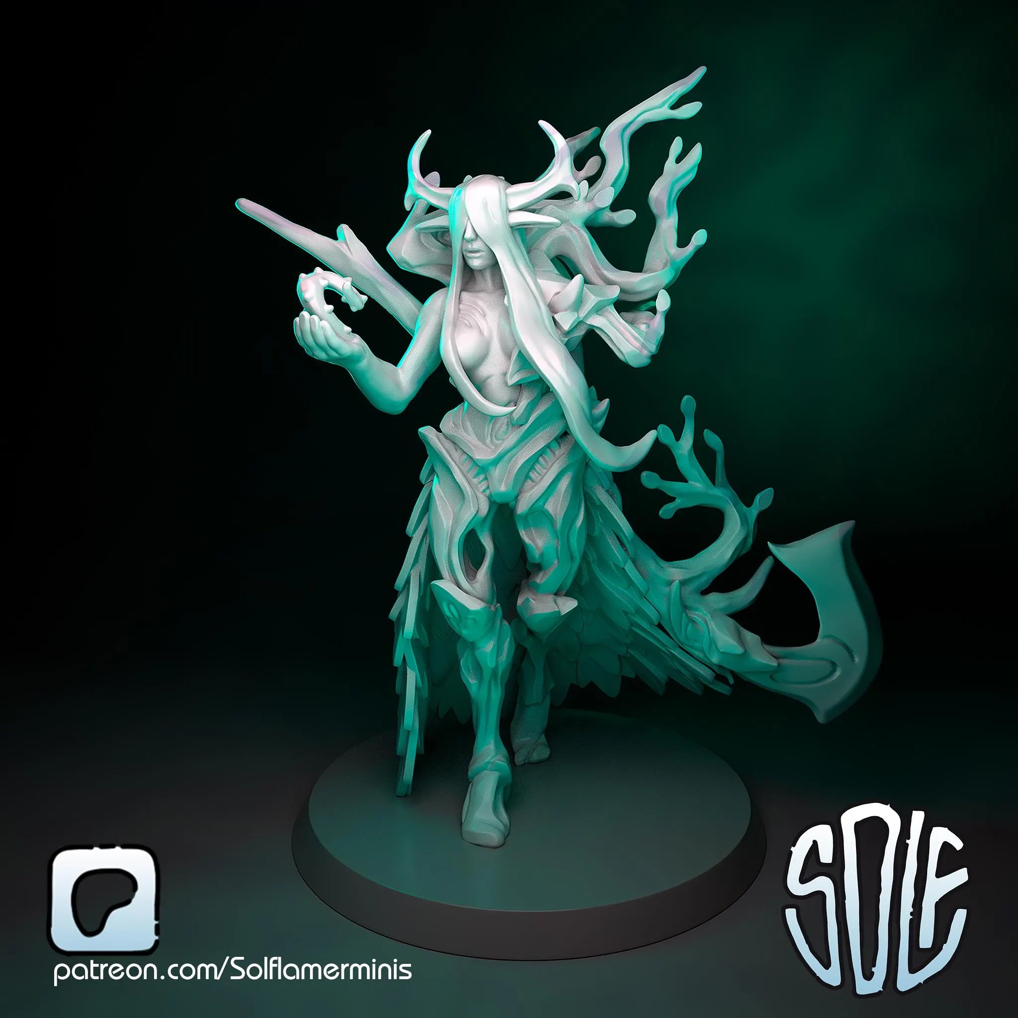 Forest Dryad - Tabletop Fantasy Dungeons And Dragons Miniature Resin 3D Printed