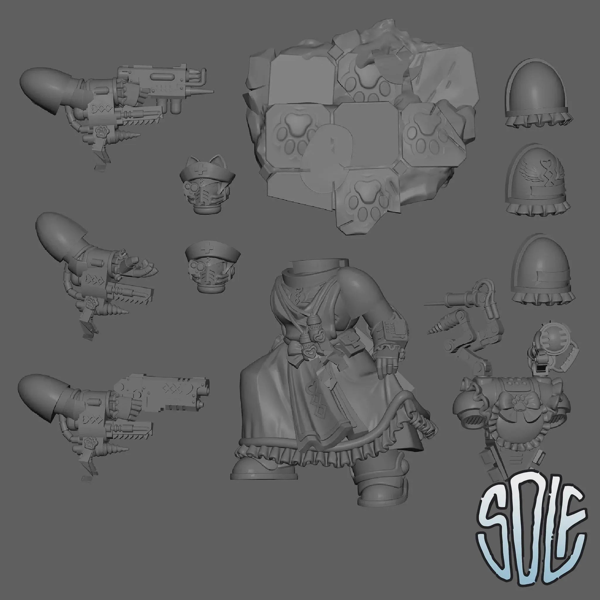 Maid Marines - Apothecary Tabletop Sci Fi Miniature Wargaming Proxy
