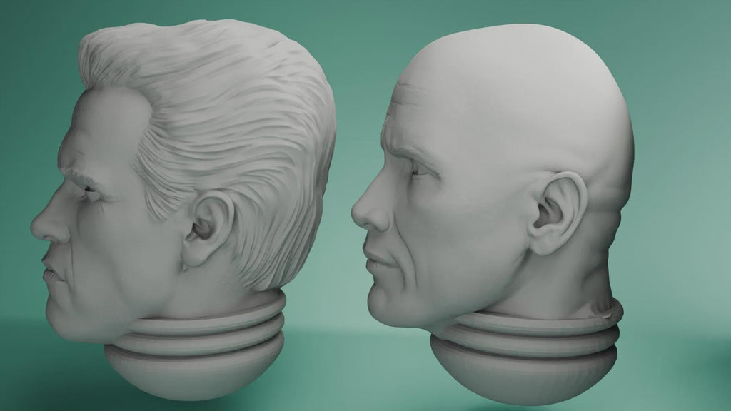 Celebrity Space Solider Heads Tabletop Sci Fi Miniature Wargaming Proxy The Rock and Arnold