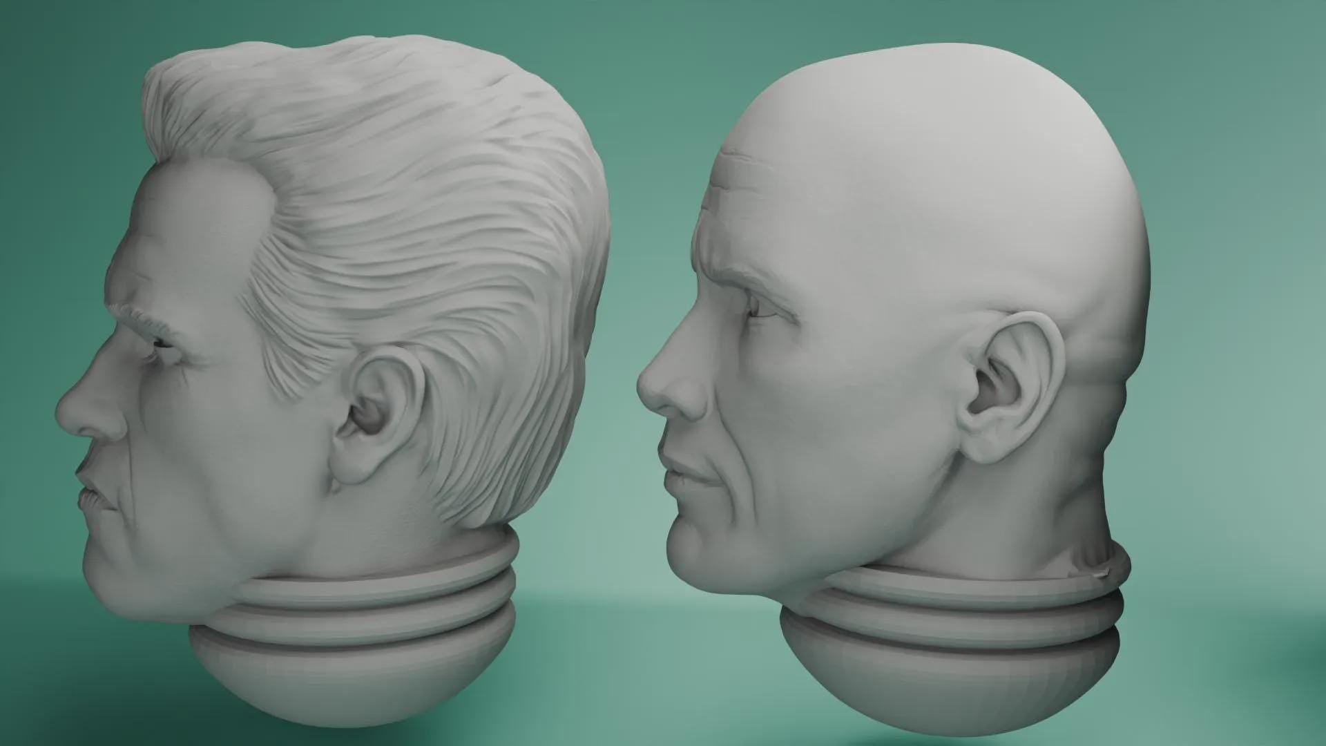 Celebrity Space Solider Heads Tabletop Sci Fi Miniature Wargaming Proxy The Rock and Arnold