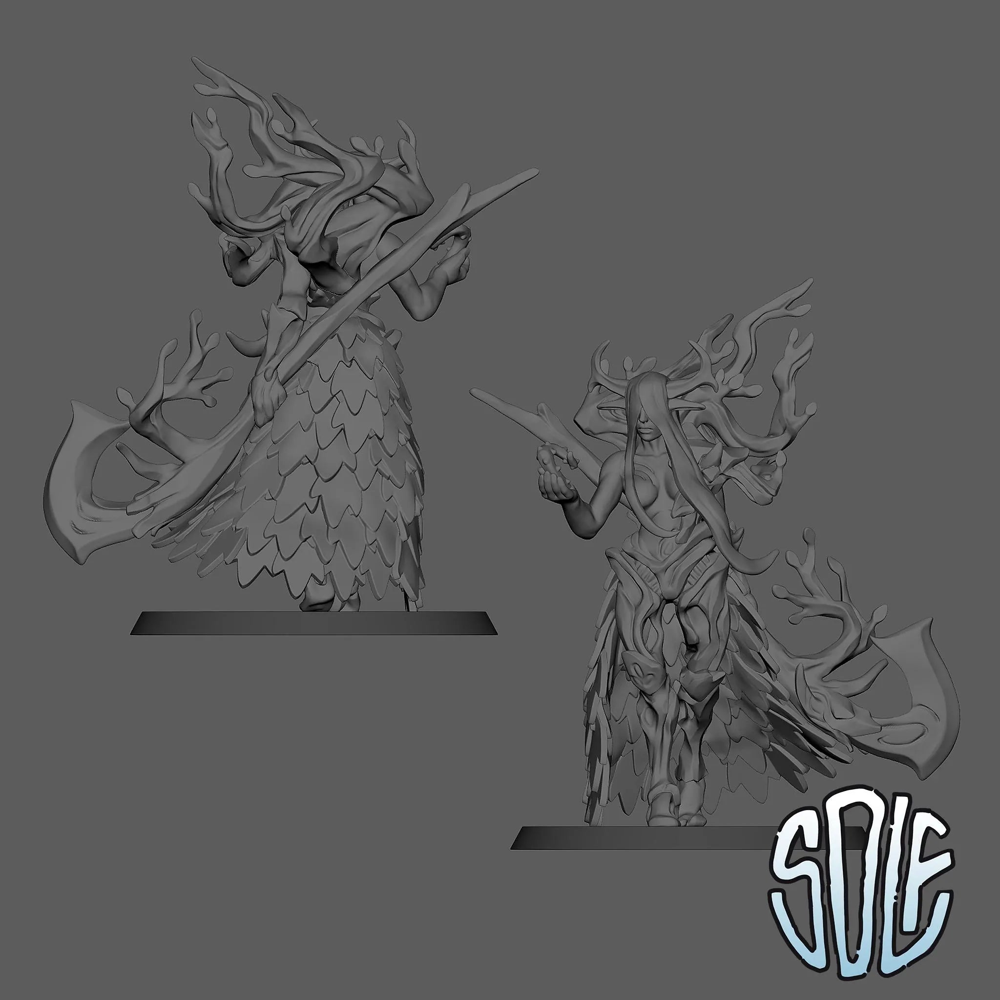 Forest Dryad - Tabletop Fantasy Dungeons And Dragons Miniature Resin 3D Printed