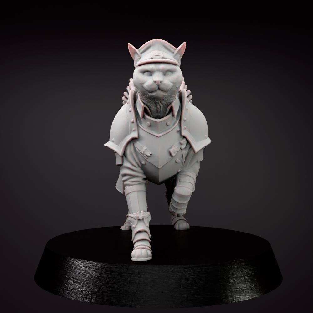 Grimdark Cat Guard Miniature | Sci-Fi Wargaming Proxy