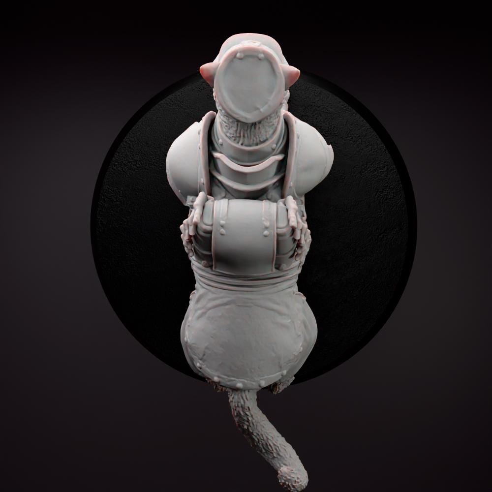 Grimdark Cat Guard Miniature | Sci-Fi Wargaming Proxy