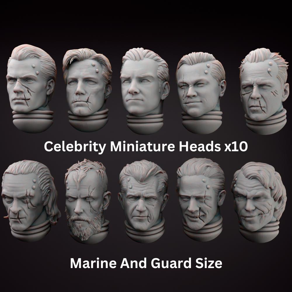 Celebrity Space Solider Heads Tabletop Sci Fi Miniature Wargaming Proxy
