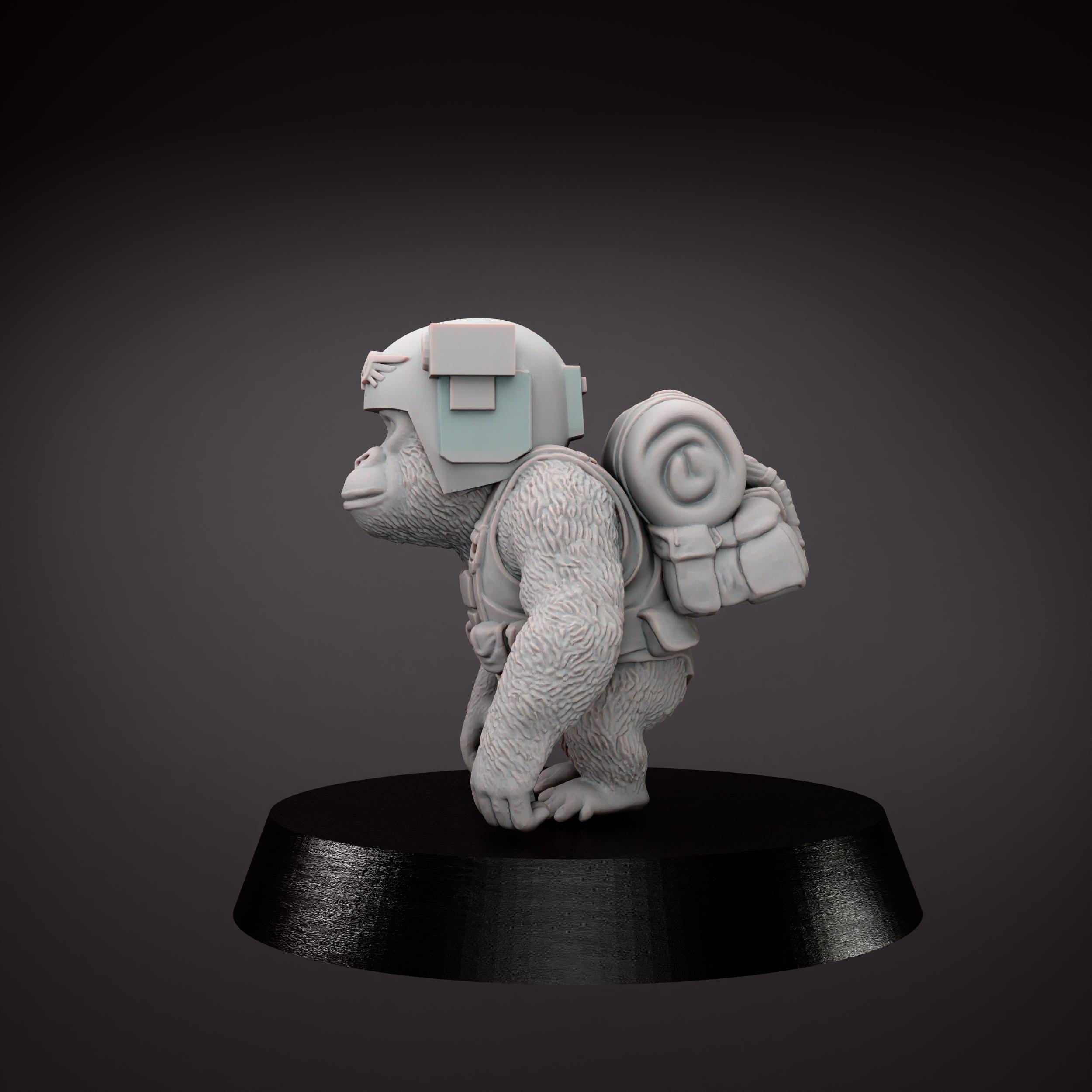 Grimdark Chimp Animal Guard Model Gift Tabletop Sci Fi Wargaming Proxy Marines