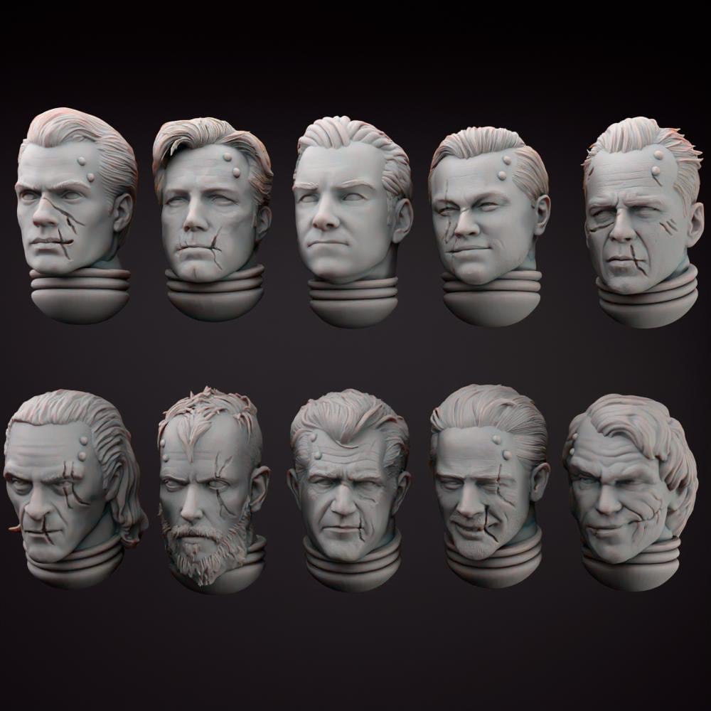Celebrity Space Solider Heads Tabletop Sci Fi Miniature Wargaming Proxy