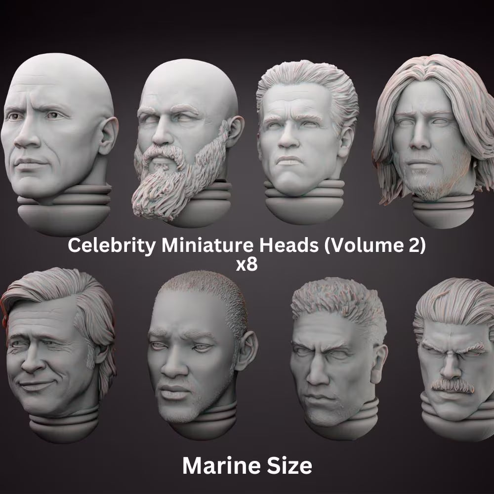 Celebrity Space Solider Heads 2.0 Tabletop Sci Fi Miniature Wargaming Proxy