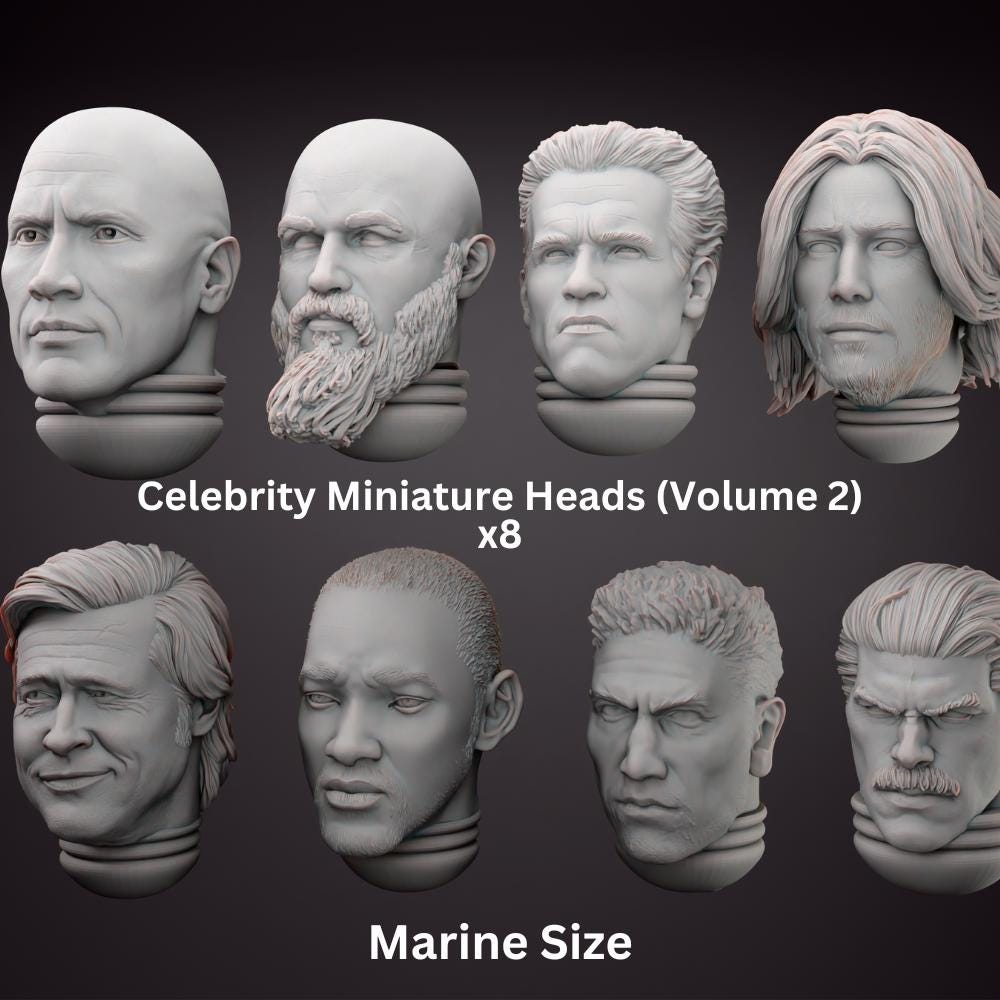 Celebrity Space Solider Heads Tabletop Sci Fi Miniature Wargaming Proxy