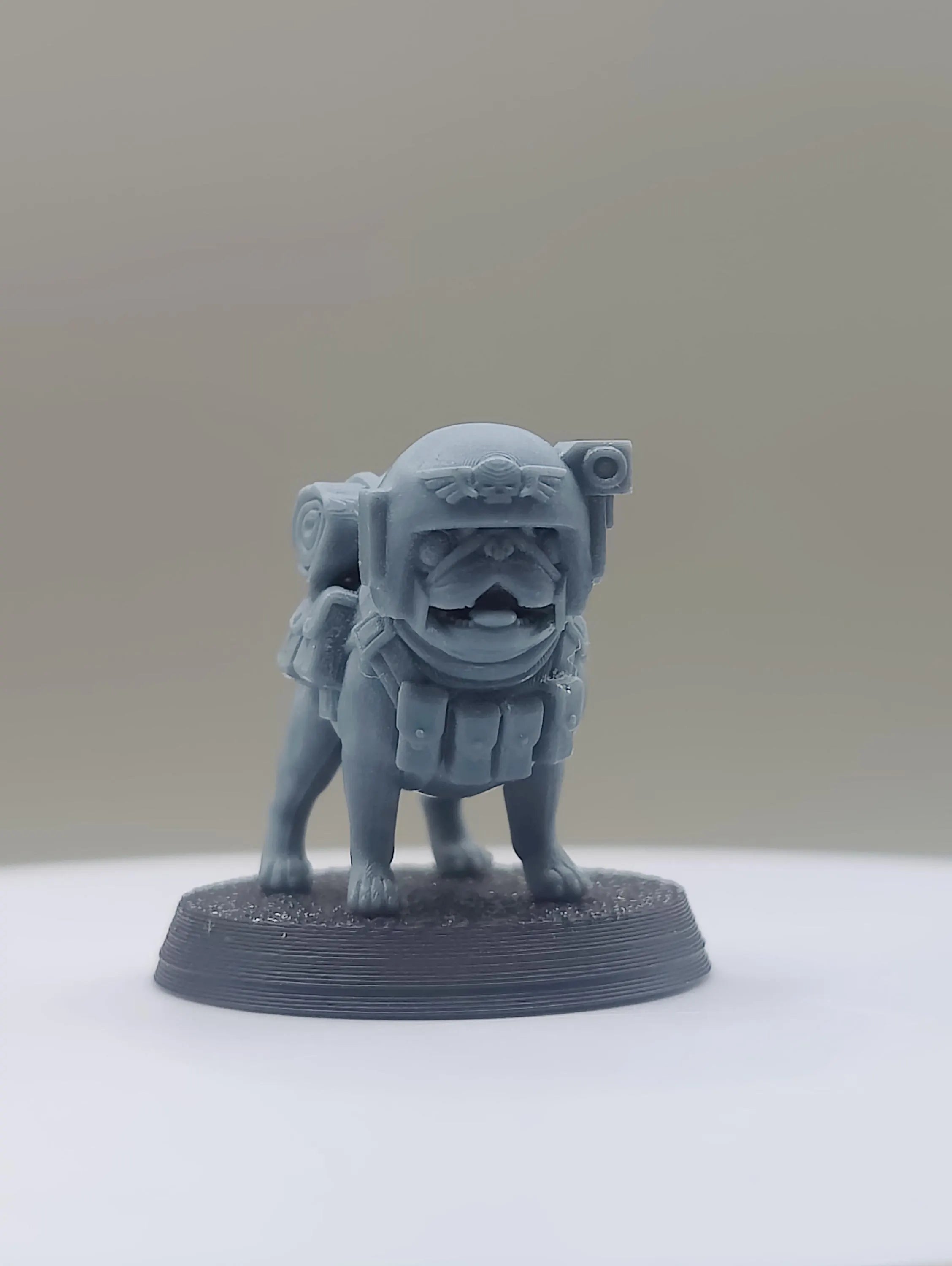 Grimdark Imperial Pug Model Gift Tabletop Sci Fi Model Proxy