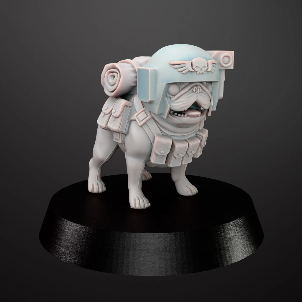 Grimdark Imperial Pug Model Gift Tabletop Sci Fi Model Proxy
