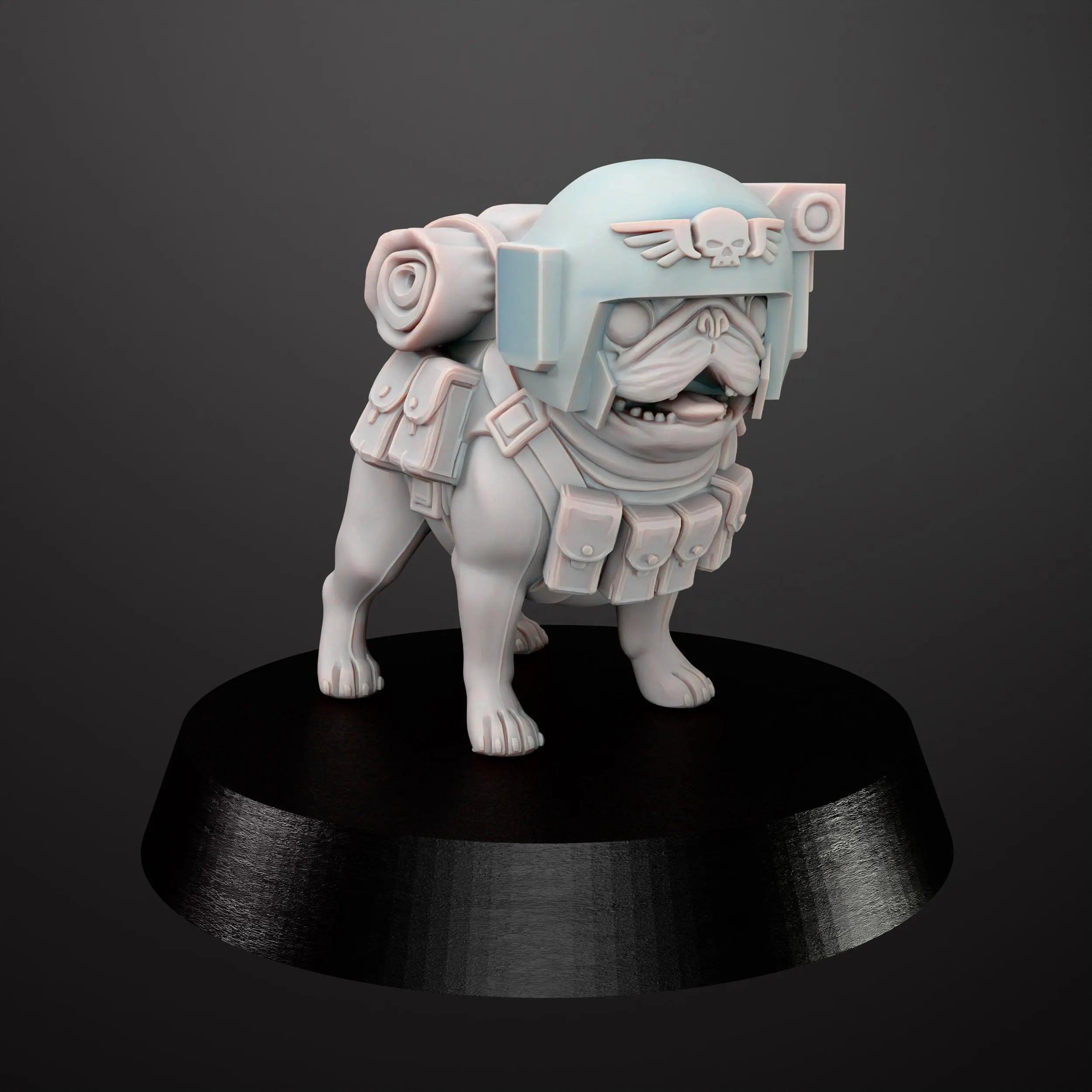 Grimdark Imperial Pug Model Gift Tabletop Sci Fi Model Proxy