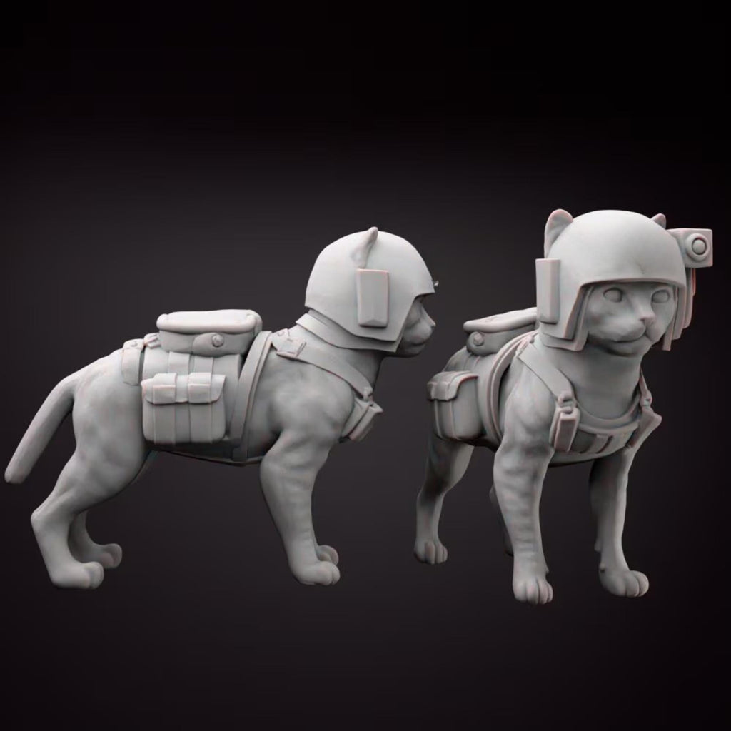 Grimdark Cat Guard Model Gift Tabletop Sci Fi Wargaming
