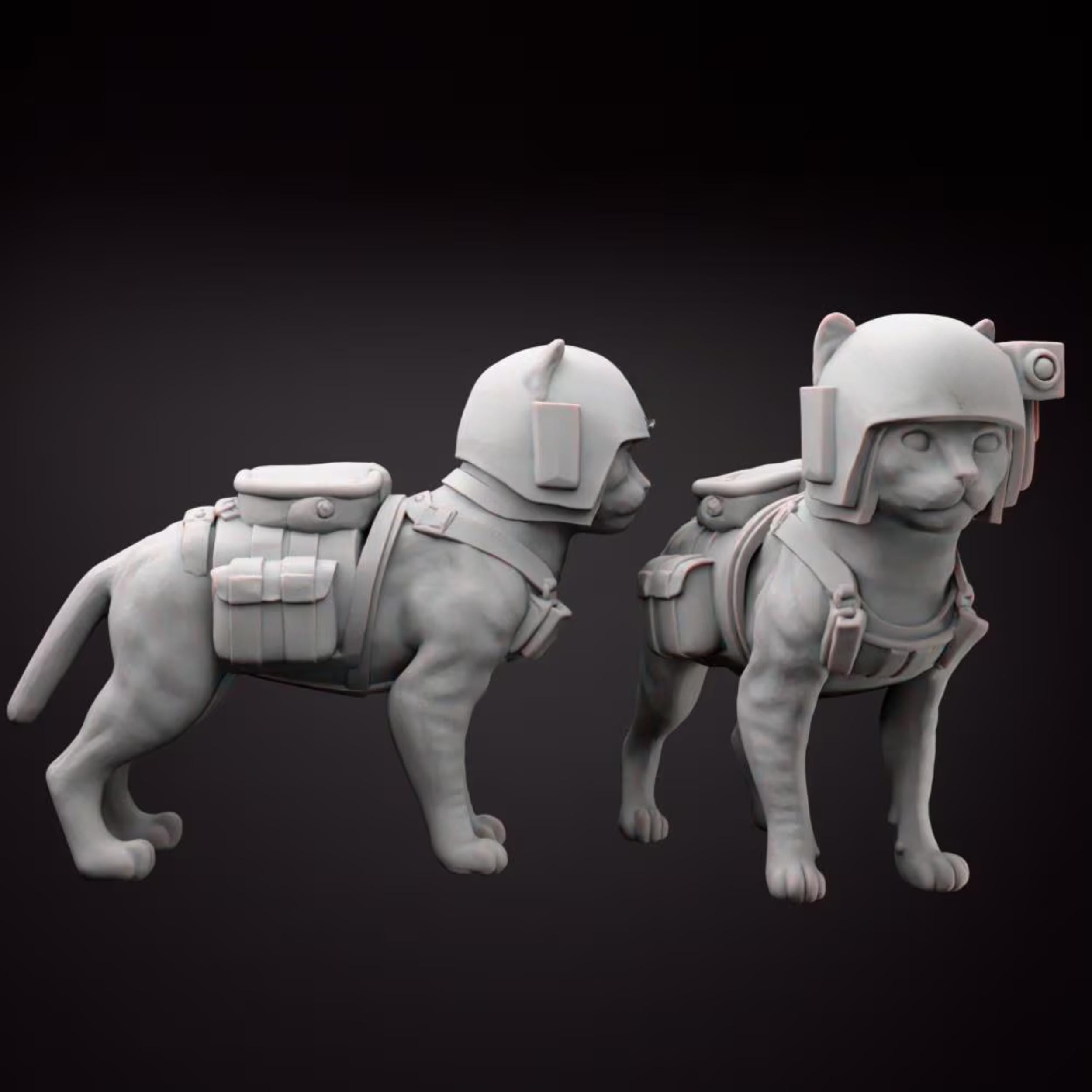 Grimdark Cat Guard Model Gift Tabletop Sci Fi Wargaming