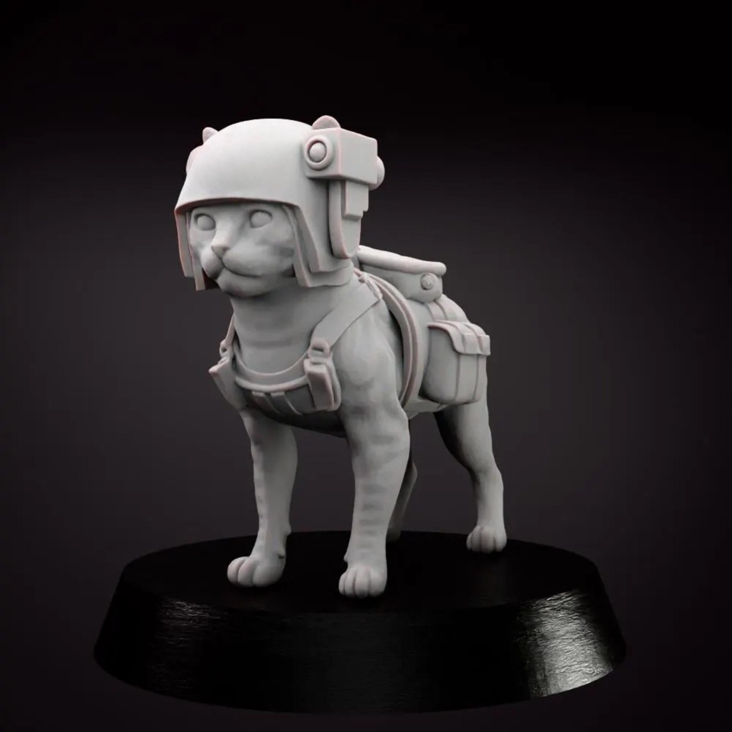 Grimdark Cat Guard Model Gift Tabletop Sci Fi Wargaming