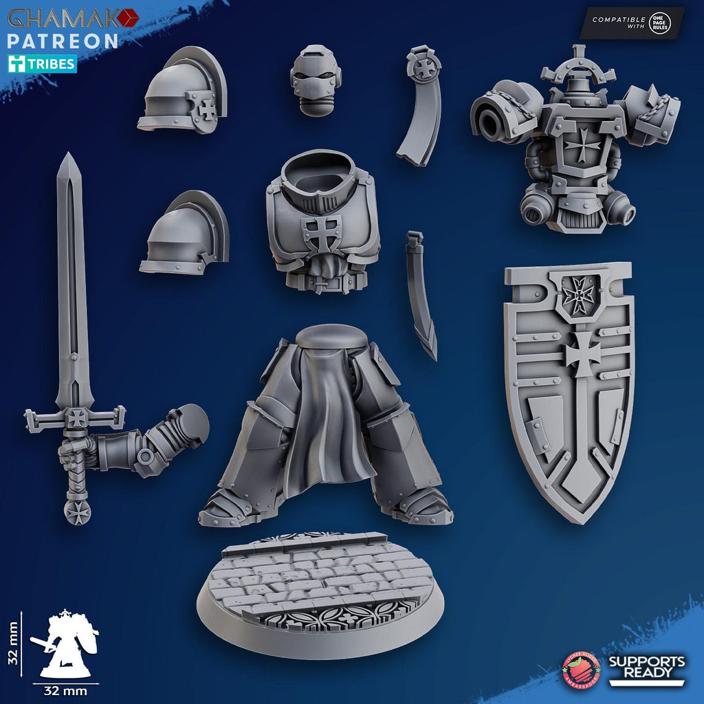 Sanctified Crusaders Ghamak - Tabletop Sci Fi Knights Wargaming Proxy Marines