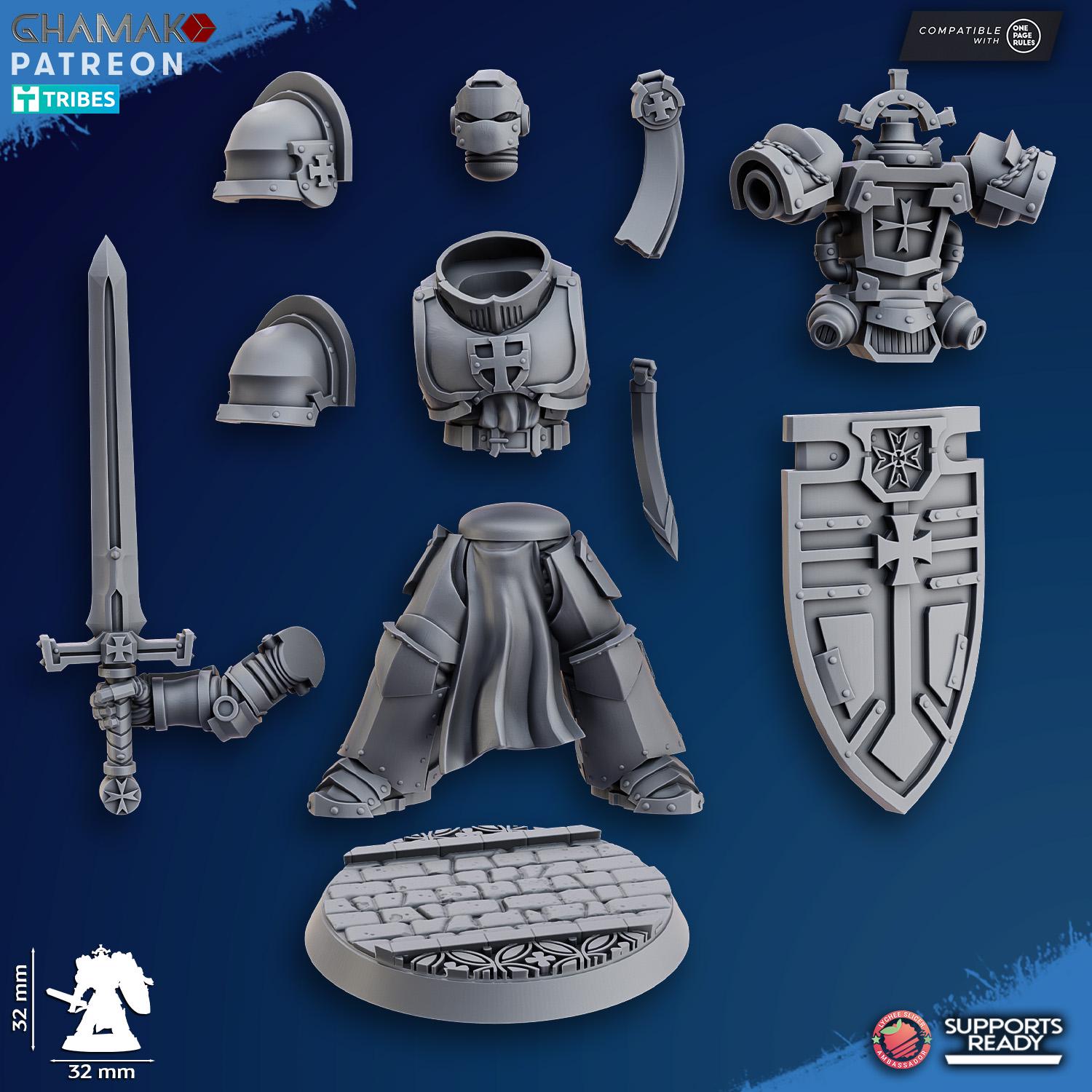 Sanctified Crusaders Ghamak - Tabletop Sci Fi Knights Wargaming Proxy Marines