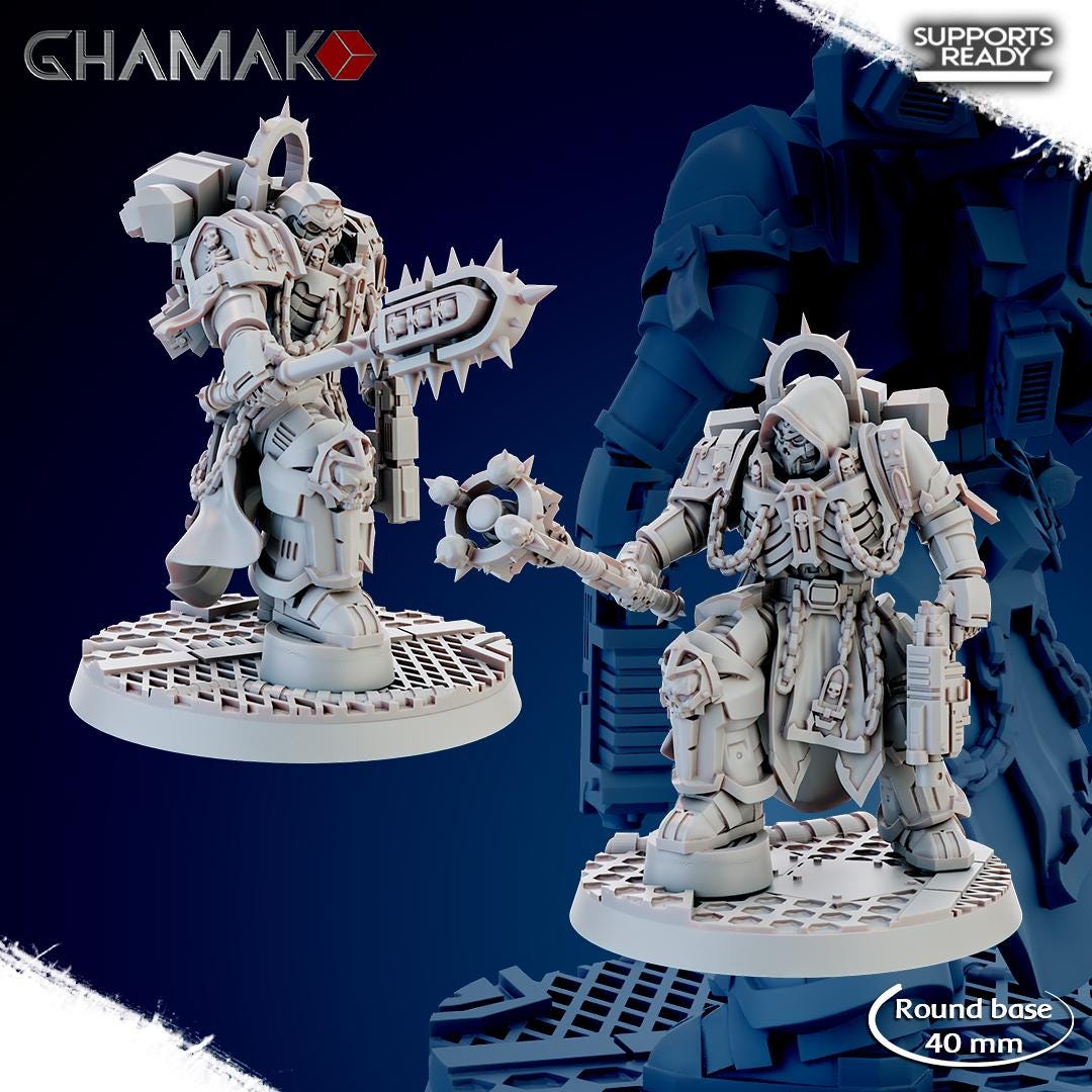 Pontifex of War Ghamak - Tabletop Proxy Marines Sci Fi Knights Wargaming