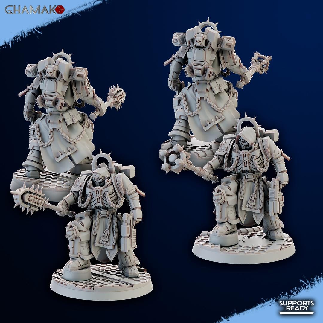 Pontifex of War Ghamak - Tabletop Proxy Marines Sci Fi Knights Wargaming