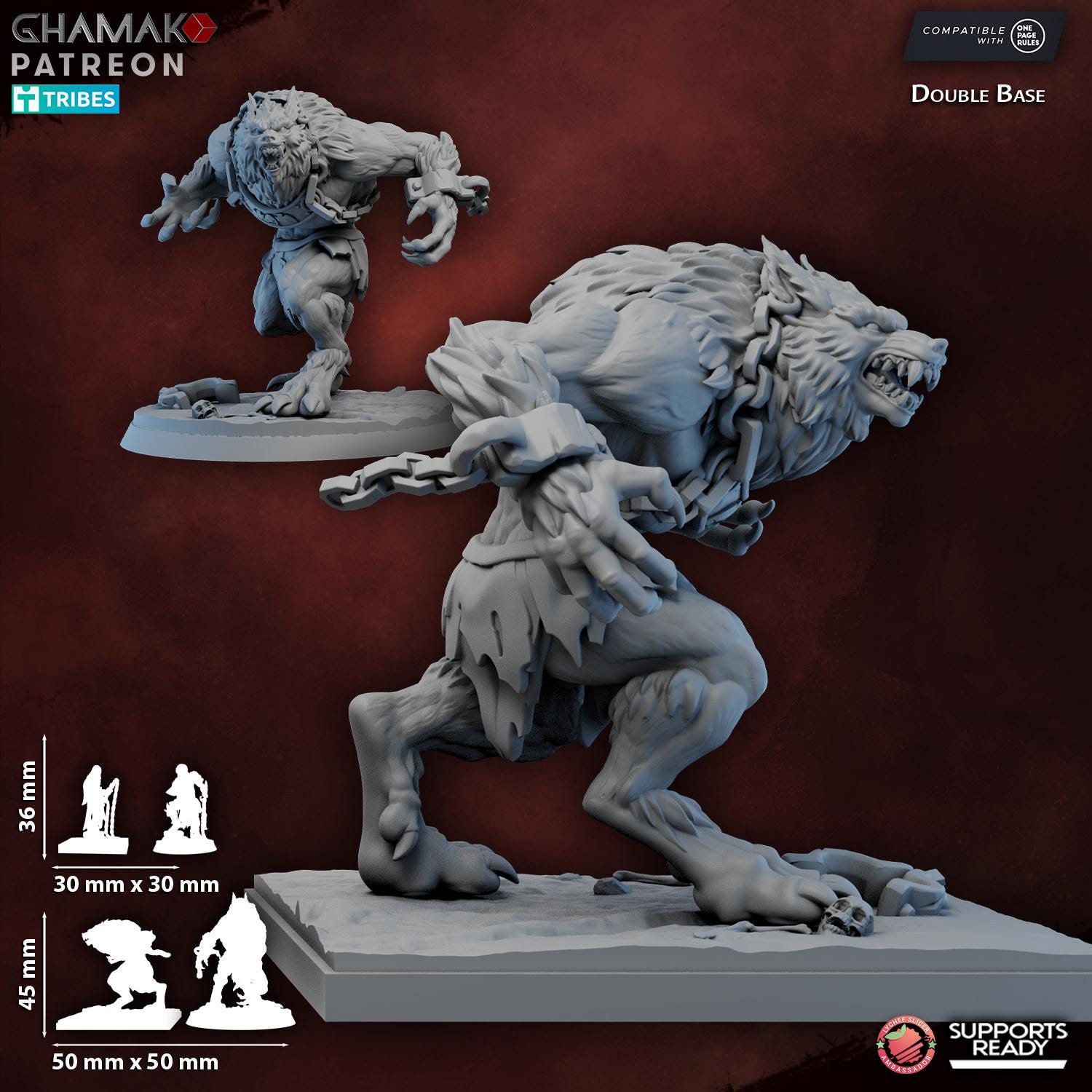 Enslaved Wyrkalla Werewolf Miniature Ghamak - Tabletop Sci Fi Fantasy Wargaming Proxy