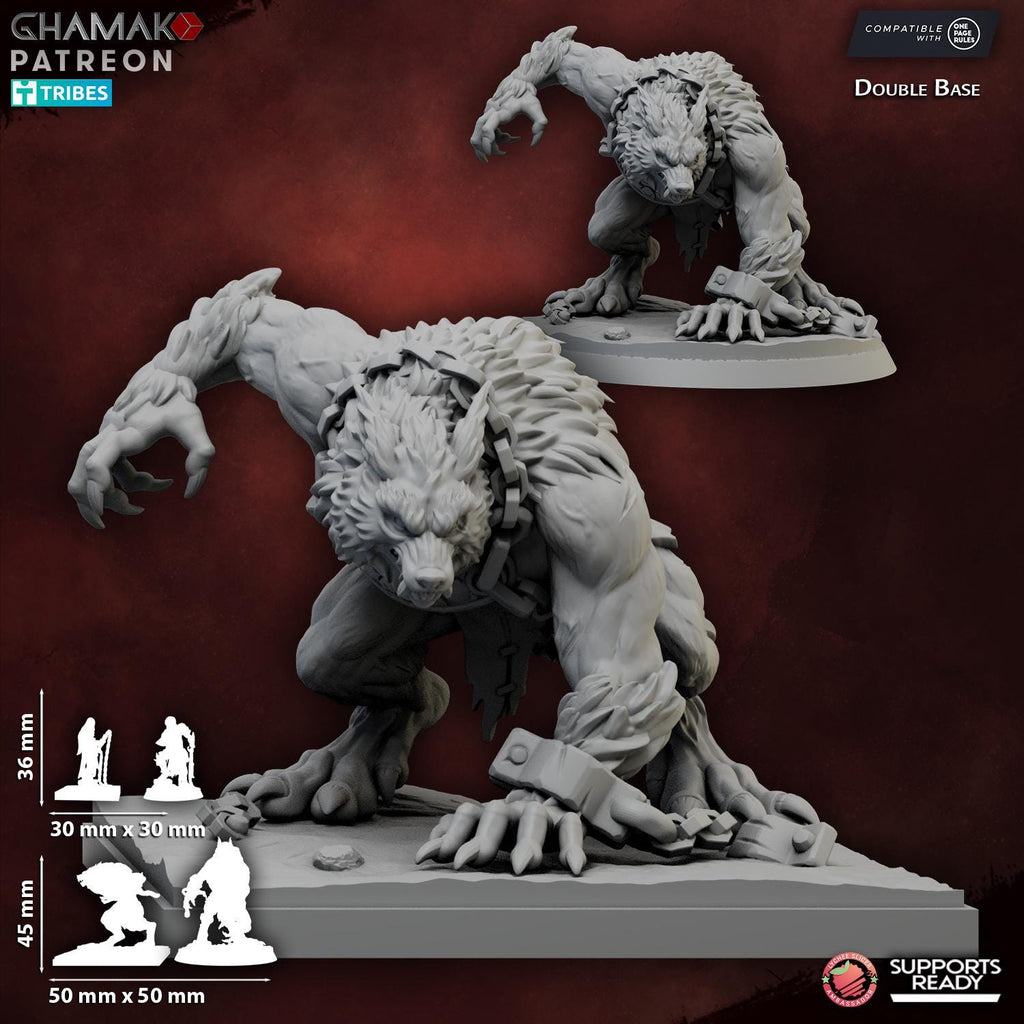 Enslaved Wyrkalla Werewolf Miniature Ghamak - Tabletop Sci Fi Fantasy Wargaming Proxy