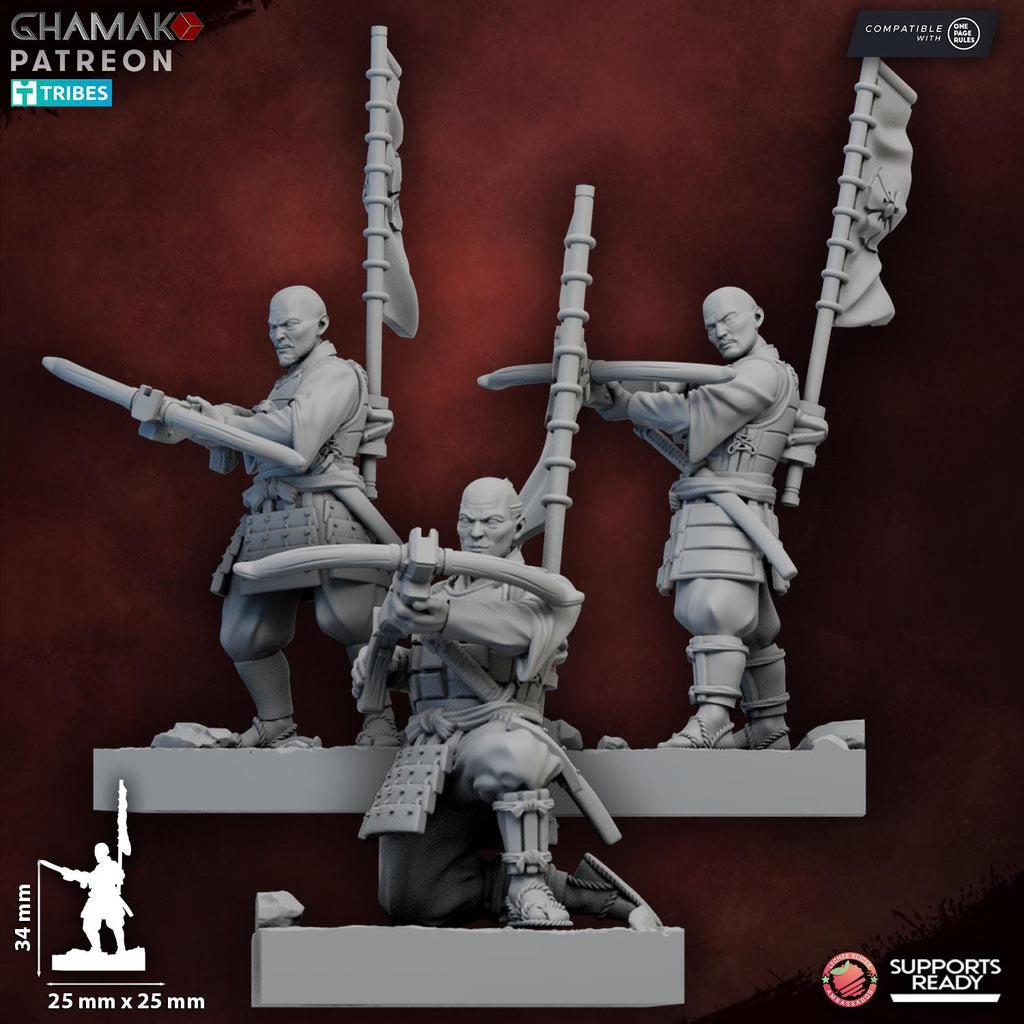 Crossbow Ashigaru Samurai Miniature - Tabletop Sci Fi Fantasy Wargaming Proxy Japanese Samurai
