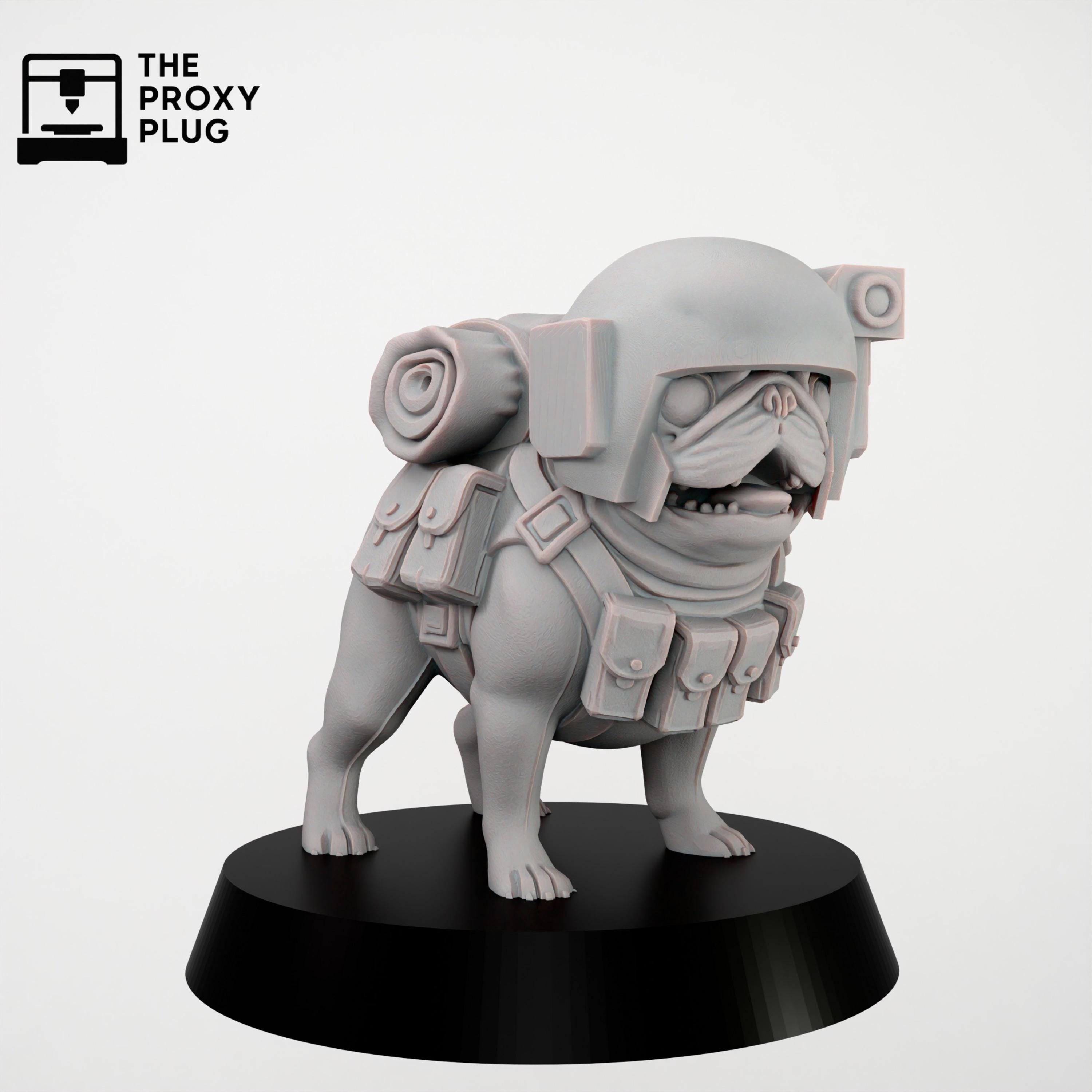 Grimdark Pug Guard Model Gift Tabletop Sci Fi Wargaming Proxy
