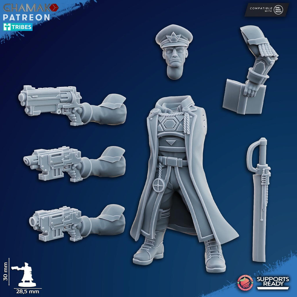 Freedom Guard Commissar Tabletop Sci Fi Wargaming Proxy Guard 3D Resin Printed